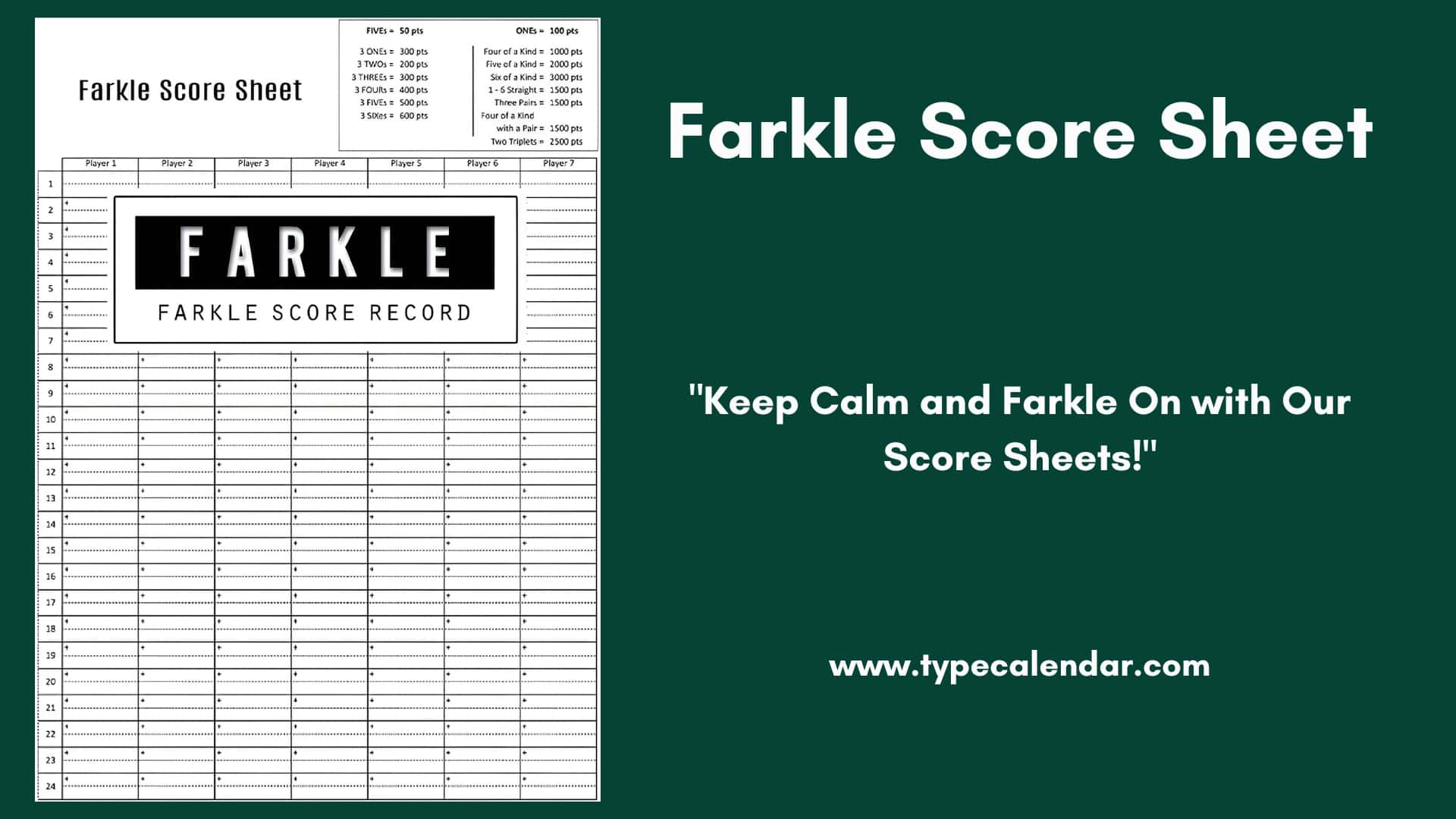 free printable farkle score sheet [excel, pdf] & rules - gameplay